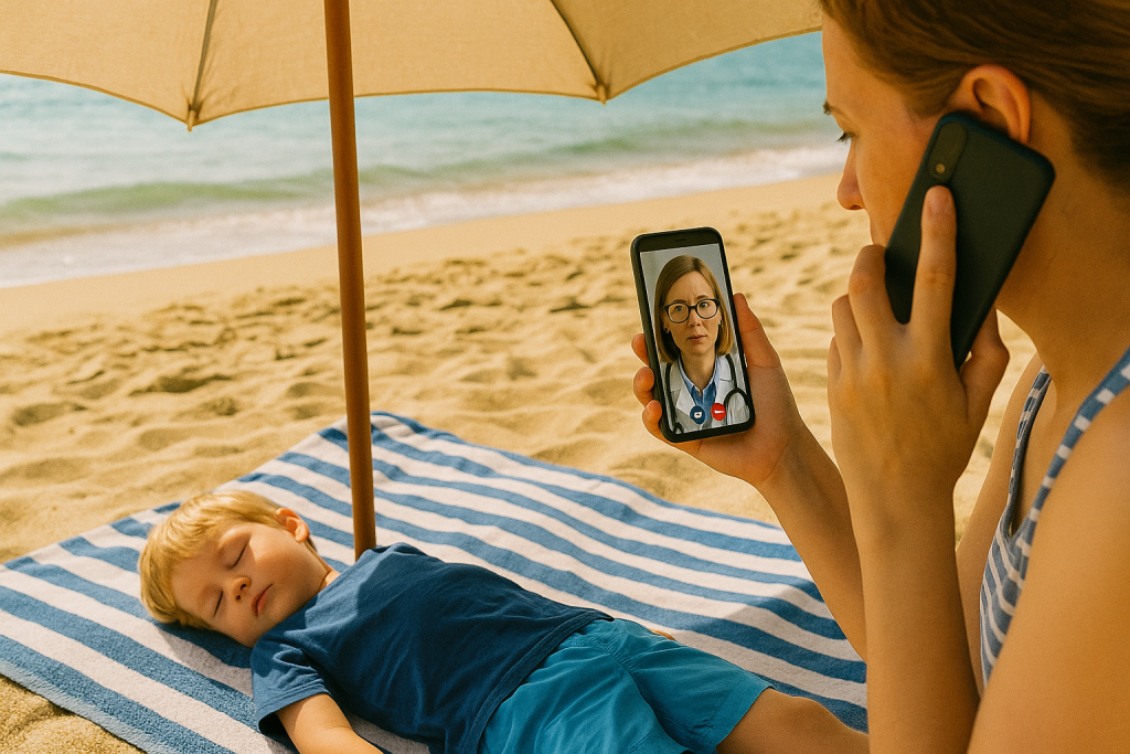 Insolation, diarrhées de chaleur : que faire en vacances ? Pensez à la téléconsultation, même à distance !